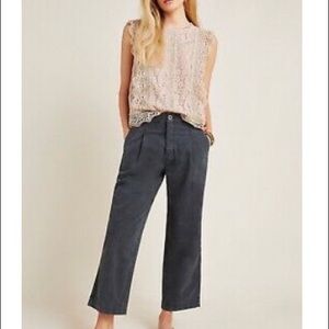 Anthropologie washed black slouched trousers
